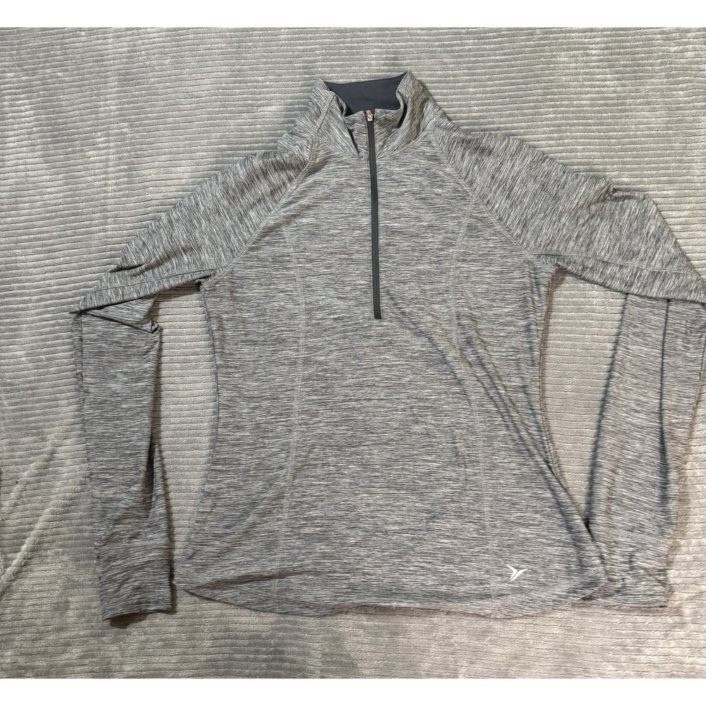 Old‎ Navy Shirt Womens Medium Gray Running Zip Active Outdoors Comfort Ladies